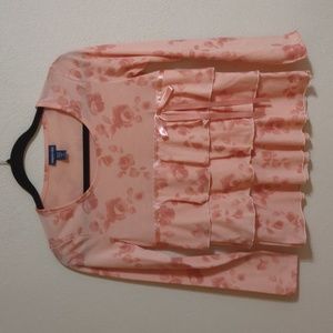 Girls Tiered Peach Blouse L